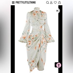 Pretty Little Thing Floral Midi Dress Size 12 NWT